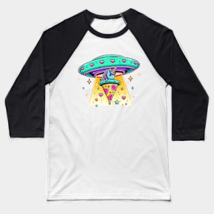 Funny Pizza Unicorn Ufo Baseball T-Shirt